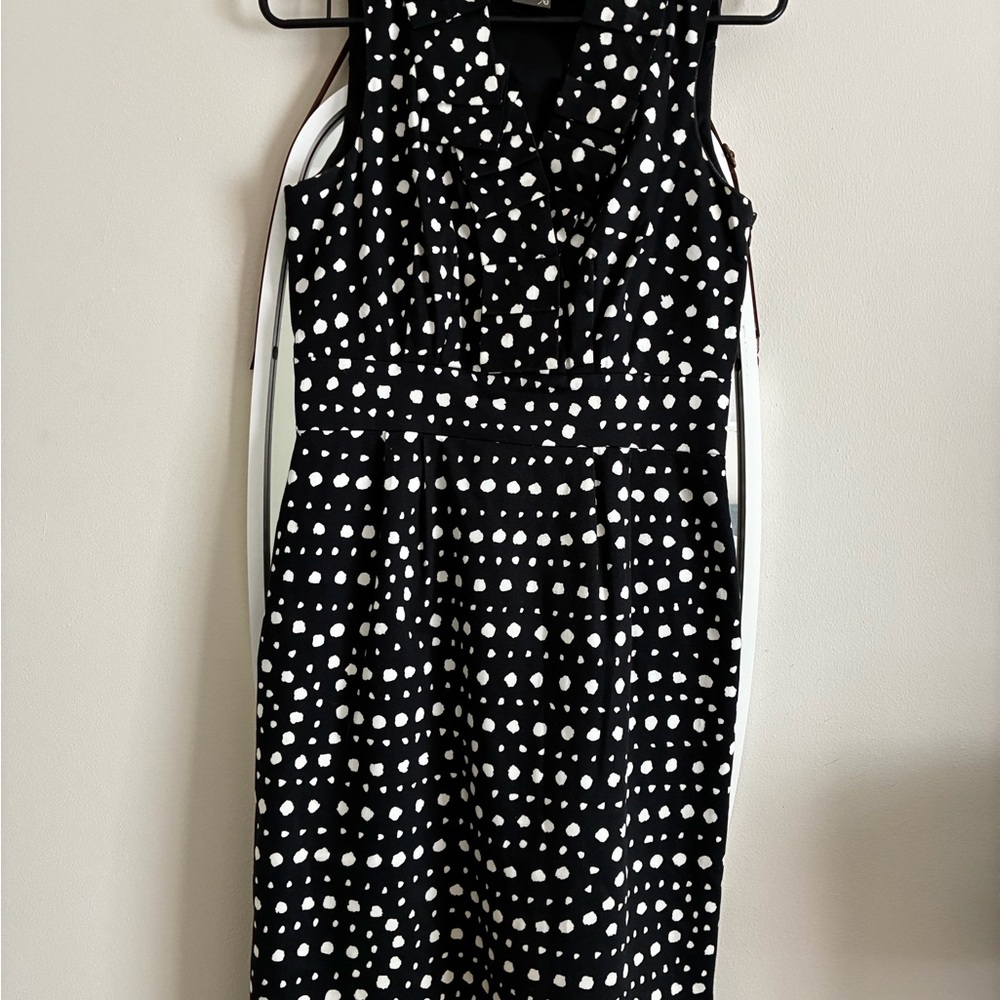Taylor Black and White Polka Dot Midi Dress